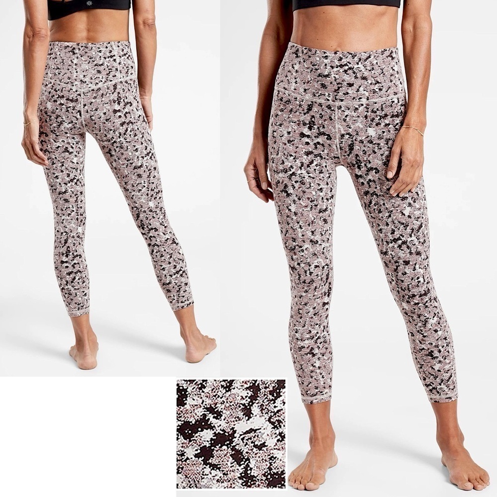 Athleta Elation Textured 7/8 High Waisted Athletic Legging Tight Yoga Sz S